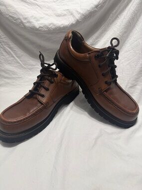 Dockers Oil Resitant Men's Brown Leather Moc Toe Lace-Up Casual Shoes